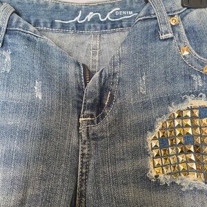 INC Denim Jeans Size:10 w/Gold embellishments throughout (Never Worn)